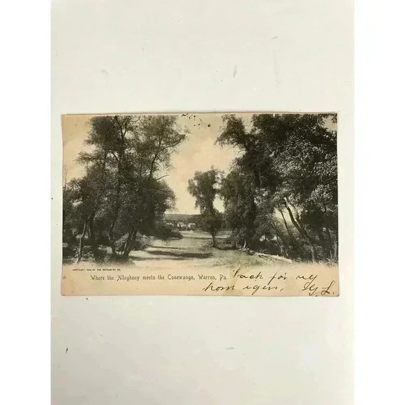 Antique Other - 1905 Postcard Where‎ the Allegheny meets the Conewango Warren PA RPPC Antique